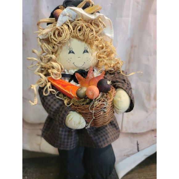 Scarecrow girl Thanksgiving Harvest bundle fall Decor figure - Picture 2 of 6